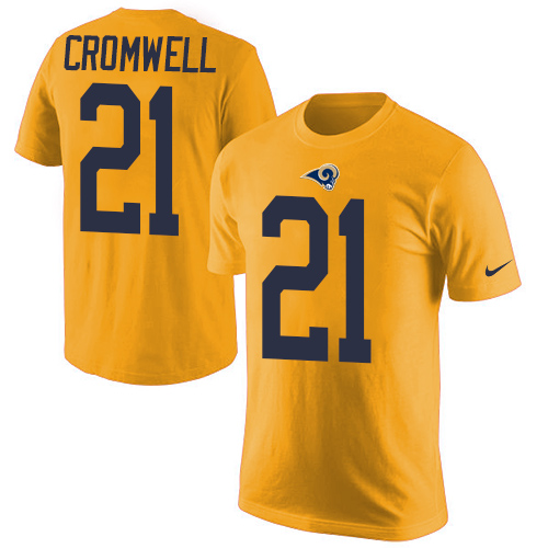 Men's Nike Los Angeles Rams #21 Nolan Cromwell Gold Rush Pride Name & Number T-Shirt