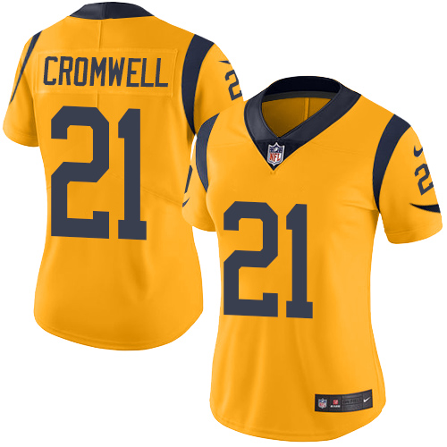 Women's Nike Los Angeles Rams #21 Nolan Cromwell Limited Gold Rush Vapor Untouchable NFL Jersey