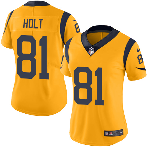 Women's Nike Los Angeles Rams #81 Torry Holt Limited Gold Rush Vapor Untouchable NFL Jersey