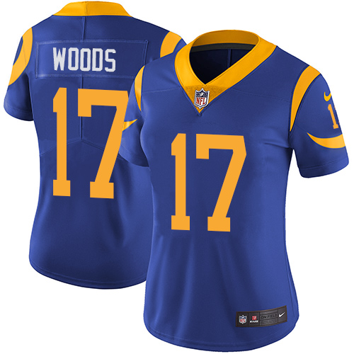 Women's Nike Los Angeles Rams #17 Robert Woods Royal Blue Alternate Vapor Untouchable Elite Player NFL Jersey
