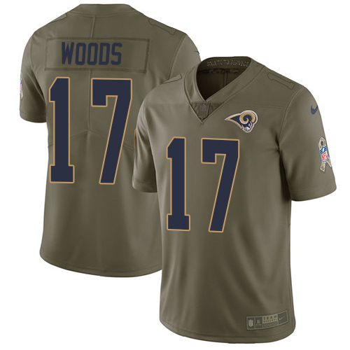 Men's Nike Los Angeles Rams #17 Robert Woods Limited Olive 2017 Salute to Service NFL Jersey
