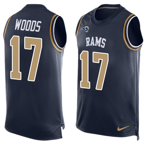 Men's Nike Los Angeles Rams #17 Robert Woods Limited Navy Blue Player Name & Number Tank Top NFL Jersey