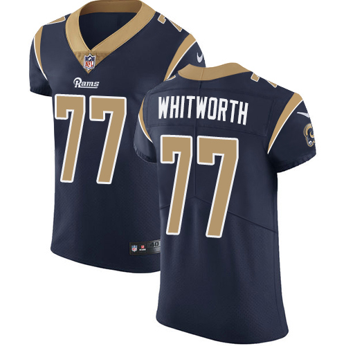 Men's Nike Los Angeles Rams #77 Andrew Whitworth Navy Blue Team Color Vapor Untouchable Elite Player NFL Jersey