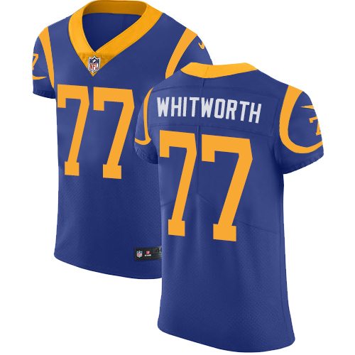 Men's Nike Los Angeles Rams #77 Andrew Whitworth Royal Blue Alternate Vapor Untouchable Elite Player NFL Jersey