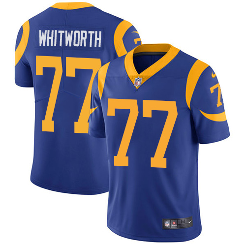 Youth Nike Los Angeles Rams #77 Andrew Whitworth Royal Blue Alternate Vapor Untouchable Limited Player NFL Jersey