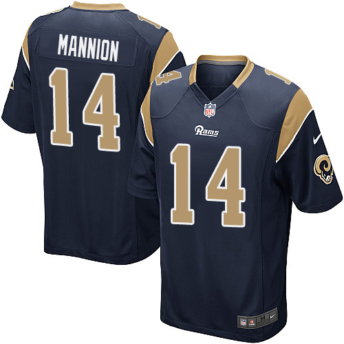 Men's Nike Los Angeles Rams #14 Sean Mannion Game Navy Blue Team Color NFL Jersey