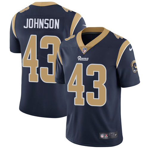 Men's Nike Los Angeles Rams #43 John Johnson Navy Blue Team Color Vapor Untouchable Limited Player NFL Jersey