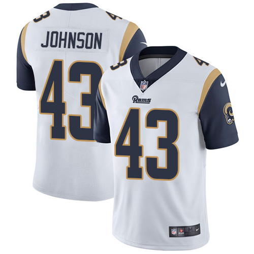 Men's Nike Los Angeles Rams #43 John Johnson White Vapor Untouchable Limited Player NFL Jersey