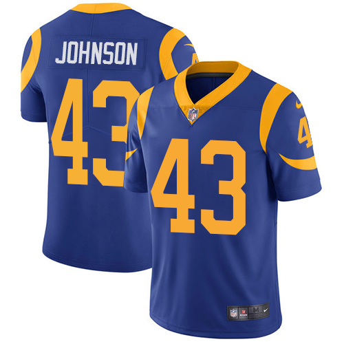 Men's Nike Los Angeles Rams #43 John Johnson Royal Blue Alternate Vapor Untouchable Limited Player NFL Jersey