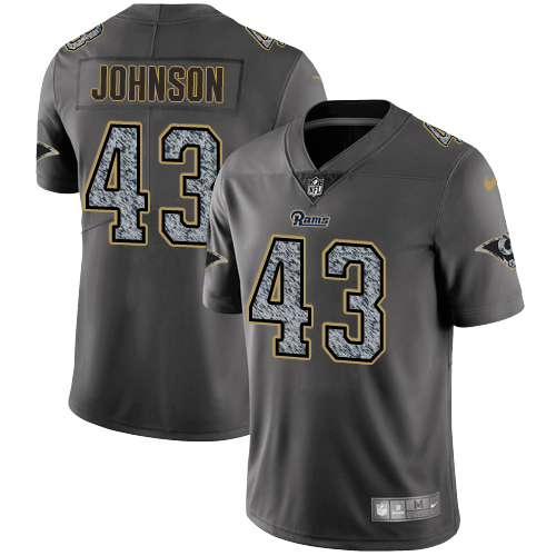 Men's Nike Los Angeles Rams #43 John Johnson Gray Static Vapor Untouchable Limited NFL Jersey