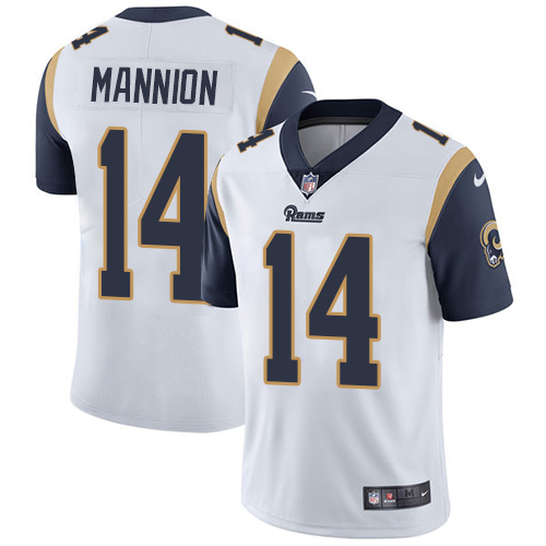 Men's Nike Los Angeles Rams #14 Sean Mannion White Vapor Untouchable Limited Player NFL Jersey