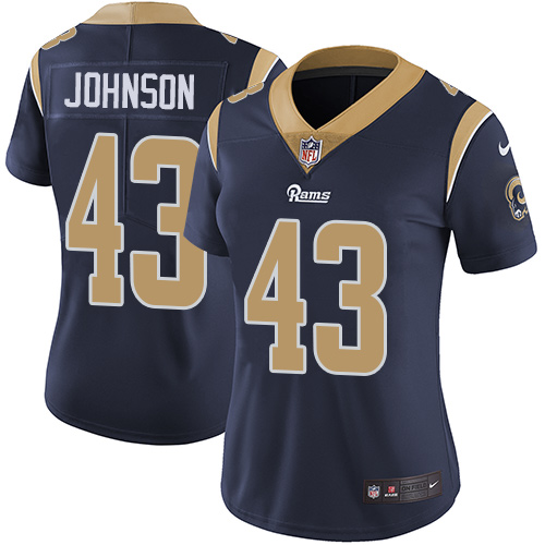 Women's Nike Los Angeles Rams #43 John Johnson Navy Blue Team Color Vapor Untouchable Elite Player NFL Jersey
