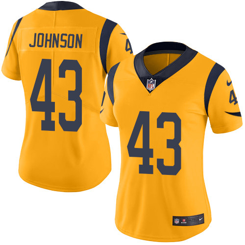 Women's Nike Los Angeles Rams #43 John Johnson Limited Gold Rush Vapor Untouchable NFL Jersey