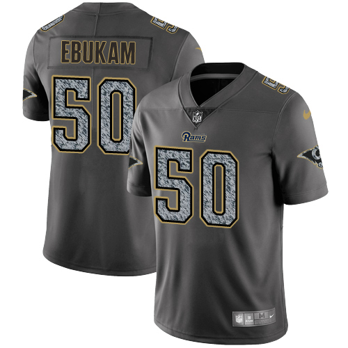 Men's Nike Los Angeles Rams #50 Samson Ebukam Gray Static Vapor Untouchable Limited NFL Jersey