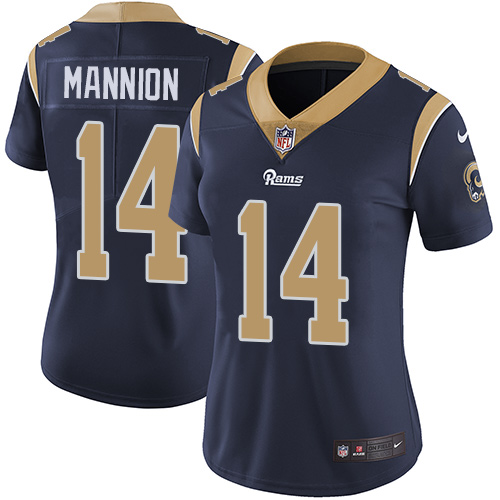 Women's Nike Los Angeles Rams #14 Sean Mannion Navy Blue Team Color Vapor Untouchable Elite Player NFL Jersey
