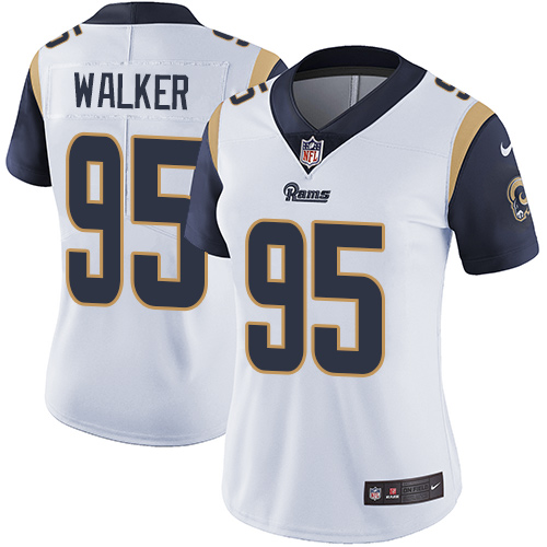 Women's Nike Los Angeles Rams #95 Tyrunn Walker White Vapor Untouchable Elite Player NFL Jersey