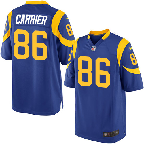 Men's Nike Los Angeles Rams #86 Derek Carrier Game Royal Blue Alternate NFL Jersey