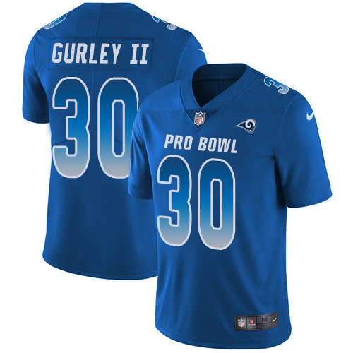 Men's Nike Los Angeles Rams #30 Todd Gurley Limited Royal Blue 2018 Pro Bowl NFL Jersey