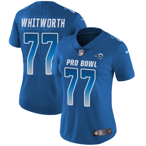 Women's Nike Los Angeles Rams #77 Andrew Whitworth Limited Royal Blue 2018 Pro Bowl NFL Jersey