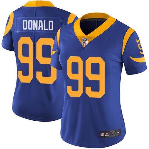 Women's Nike Los Angeles Rams #99 Aaron Donald Royal Blue Alternate Vapor Untouchable Elite Player NFL Jersey