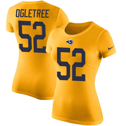 Women's Nike Los Angeles Rams #52 Alec Ogletree Gold Rush Pride Name & Number T-Shirt