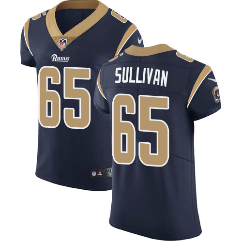 Men's Nike Los Angeles Rams #65 John Sullivan Navy Blue Team Color Vapor Untouchable Elite Player NFL Jersey