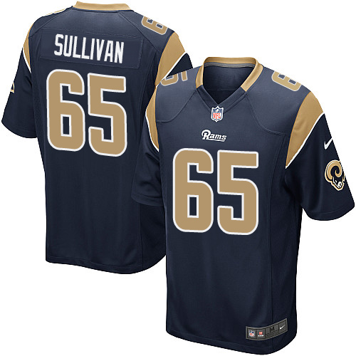 Men's Nike Los Angeles Rams #65 John Sullivan Game Navy Blue Team Color NFL Jersey