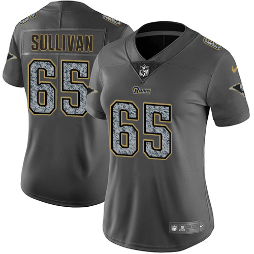 Women's Nike Los Angeles Rams #65 John Sullivan Gray Static Vapor Untouchable Limited NFL Jersey