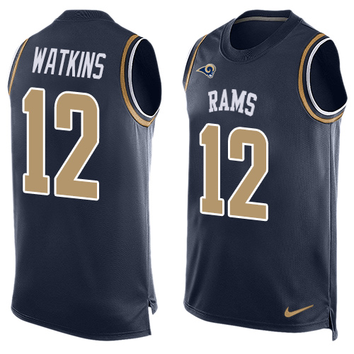 Men's Nike Los Angeles Rams #12 Sammy Watkins Limited Navy Blue Player Name & Number Tank Top NFL Jersey