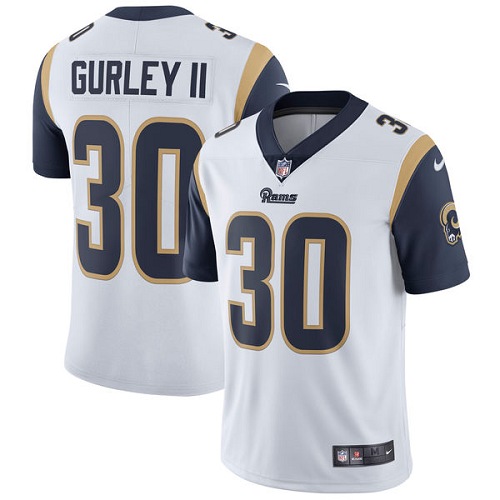 Men's Nike Los Angeles Rams #30 Todd Gurley White Vapor Untouchable Limited Player NFL Jersey