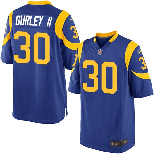 Men's Nike Los Angeles Rams #30 Todd Gurley Game Royal Blue Alternate NFL Jersey