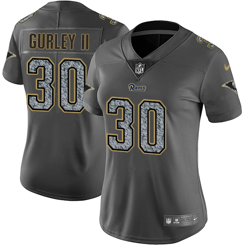Women's Nike Los Angeles Rams #30 Todd Gurley Gray Static Vapor Untouchable Limited NFL Jersey