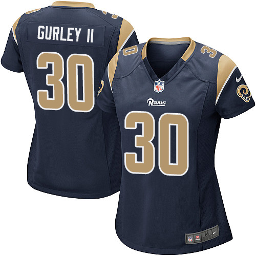 Women's Nike Los Angeles Rams #30 Todd Gurley Game Navy Blue Team Color NFL Jersey