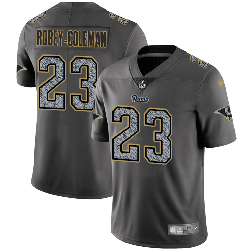 Men's Nike Los Angeles Rams #23 Nickell Robey-Coleman Gray Static Vapor Untouchable Limited NFL Jersey