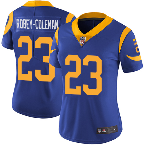 Women's Nike Los Angeles Rams #23 Nickell Robey-Coleman Royal Blue Alternate Vapor Untouchable Limited Player NFL Jersey