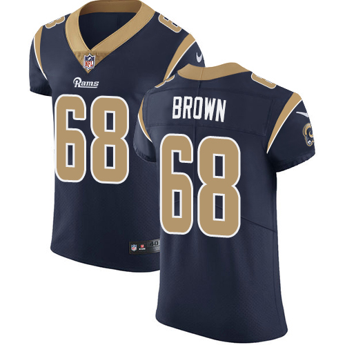 Men's Nike Los Angeles Rams #68 Jamon Brown Navy Blue Team Color Vapor Untouchable Elite Player NFL Jersey