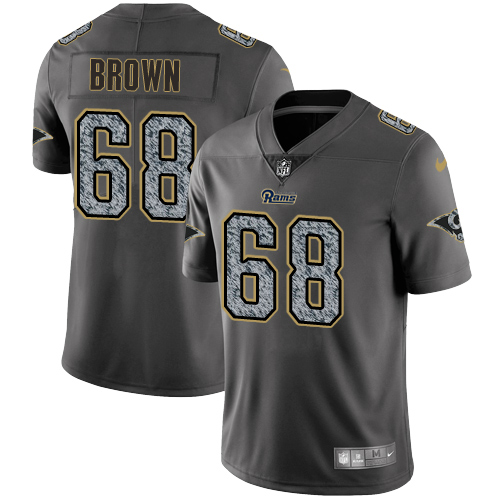 Men's Nike Los Angeles Rams #68 Jamon Brown Gray Static Vapor Untouchable Limited NFL Jersey