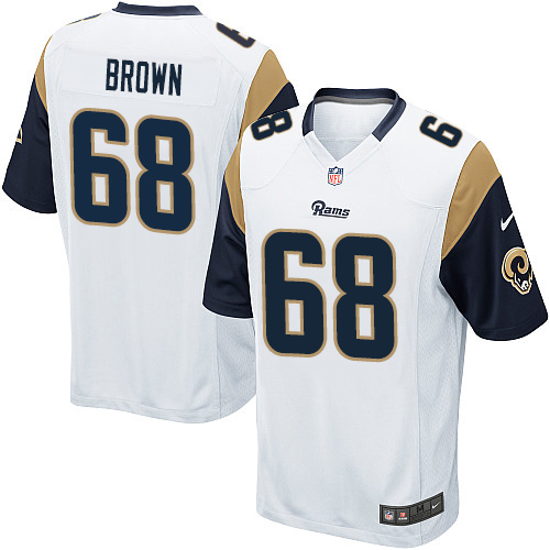 Youth Nike Los Angeles Rams #68 Jamon Brown Game White NFL Jersey