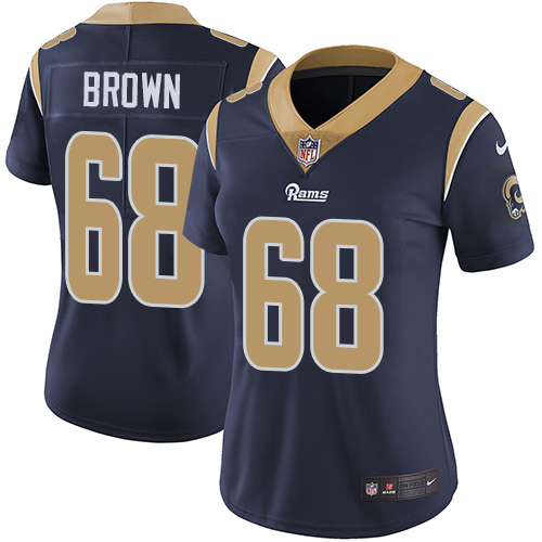 Women's Nike Los Angeles Rams #68 Jamon Brown Navy Blue Team Color Vapor Untouchable Limited Player NFL Jersey