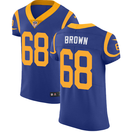 Men's Nike Los Angeles Rams #68 Jamon Brown Royal Blue Alternate Vapor Untouchable Elite Player NFL Jersey