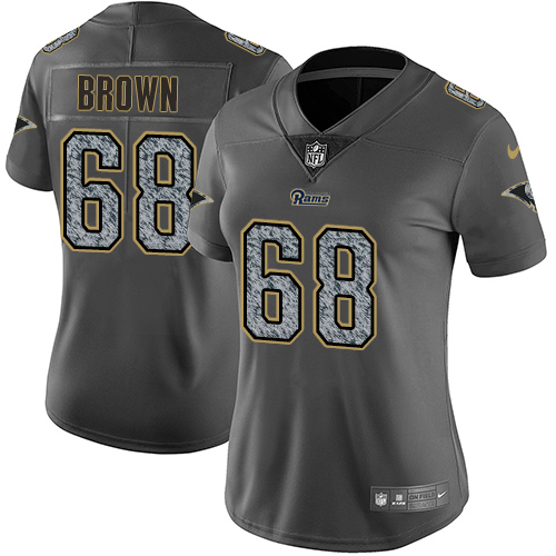 Women's Nike Los Angeles Rams #68 Jamon Brown Gray Static Vapor Untouchable Limited NFL Jersey