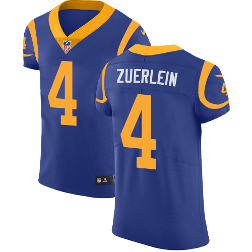 Men's Nike Los Angeles Rams #4 Greg Zuerlein Royal Blue Alternate Vapor Untouchable Elite Player NFL Jersey