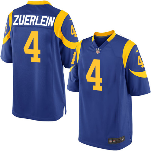 Men's Nike Los Angeles Rams #4 Greg Zuerlein Game Royal Blue Alternate NFL Jersey