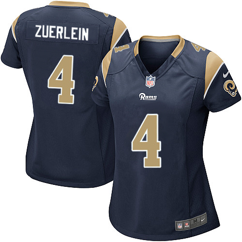 Women's Nike Los Angeles Rams #4 Greg Zuerlein Game Navy Blue Team Color NFL Jersey