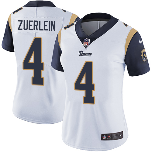 Women's Nike Los Angeles Rams #4 Greg Zuerlein White Vapor Untouchable Limited Player NFL Jersey