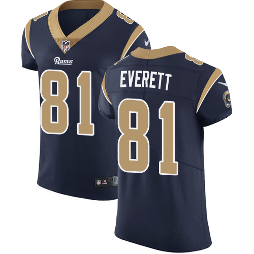 Men's Nike Los Angeles Rams #81 Gerald Everett Navy Blue Team Color Vapor Untouchable Elite Player NFL Jersey