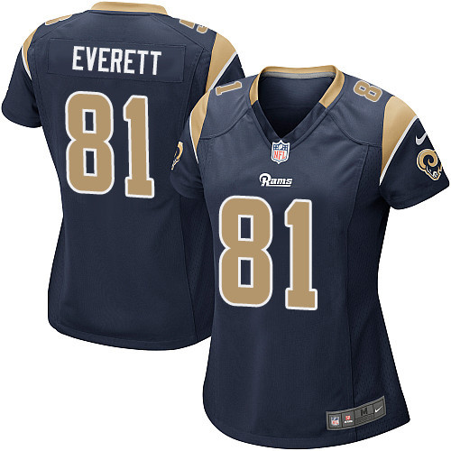 Women's Nike Los Angeles Rams #81 Gerald Everett Game Navy Blue Team Color NFL Jersey