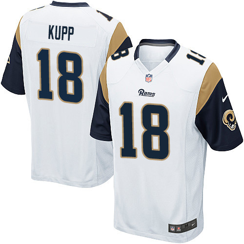 Men's Nike Los Angeles Rams #18 Cooper Kupp Game White NFL Jersey