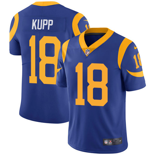 Men's Nike Los Angeles Rams #18 Cooper Kupp Royal Blue Alternate Vapor Untouchable Limited Player NFL Jersey