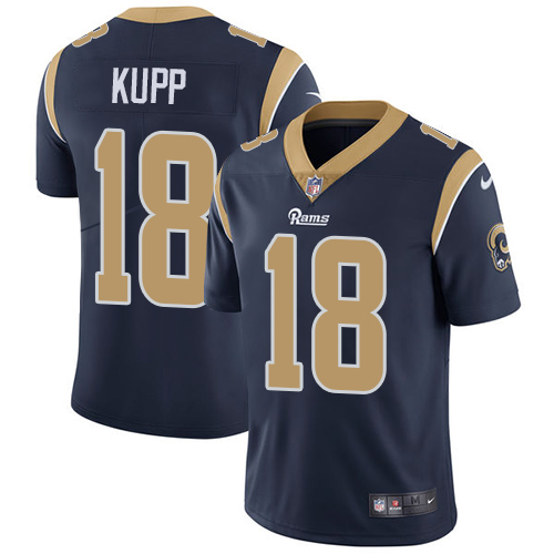 Youth Nike Los Angeles Rams #18 Cooper Kupp Navy Blue Team Color Vapor Untouchable Limited Player NFL Jersey
